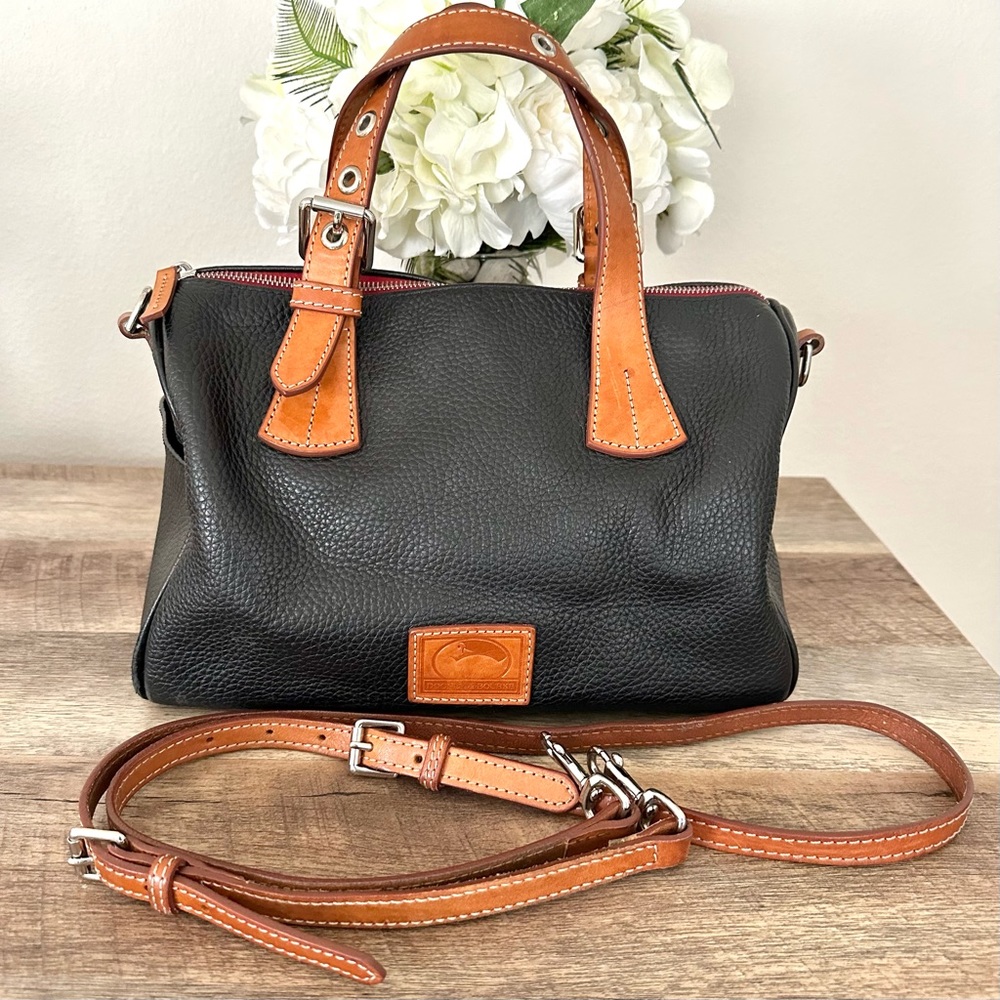 Dooney & Bourke Kendall pebbled leather satchel with cross-body strap included!